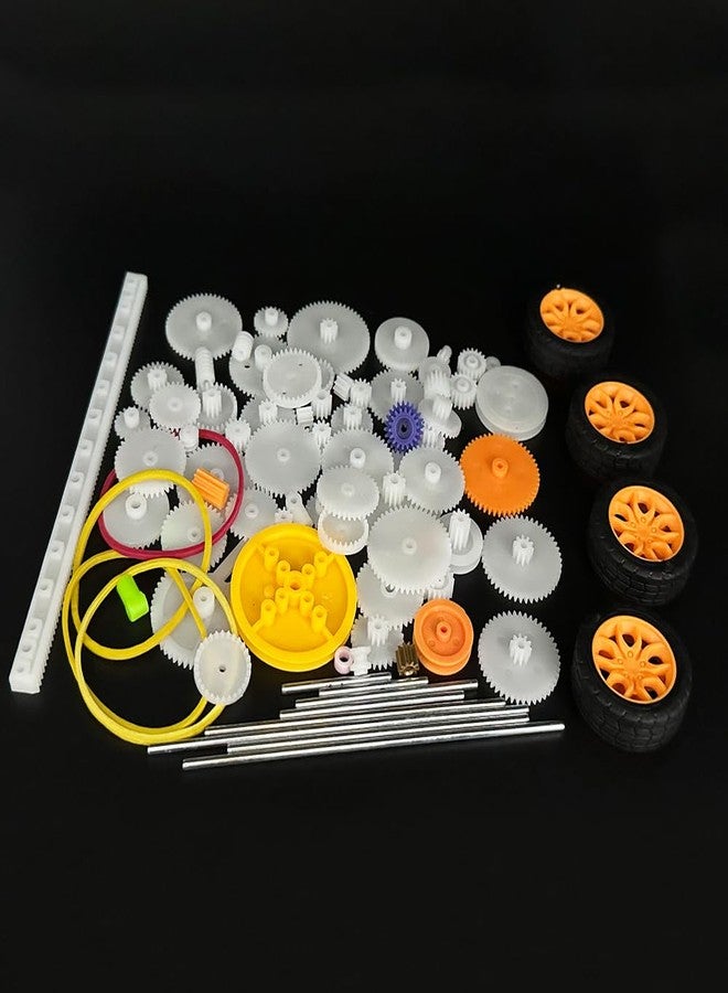 URIMPAVIDO 82PCS Plastic Gears Set Motor Gear Accessories for DC Motor DIY Model Toys RC Car Robot Gear Replacement Module 0.5 Gears Axle Tire Gear Belt Bushings Rack DIY Set - Image 1